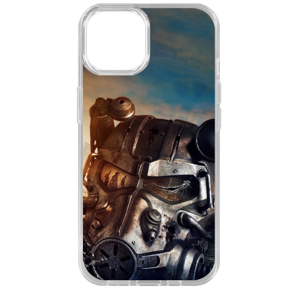 

Чехол-накладка Krutoff Clear Case Фоллаут (Fallout) - Шлем Т-60 для iPhone 14