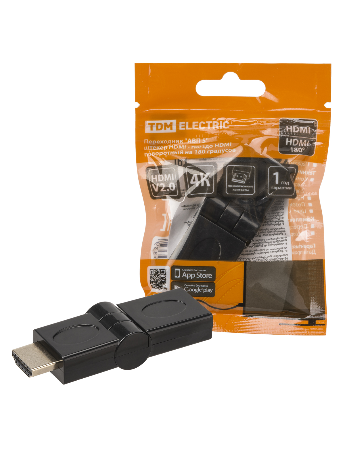 Переходник TDM Electric HDMI (m) - HDMI (f) SQ4040-0105 черный