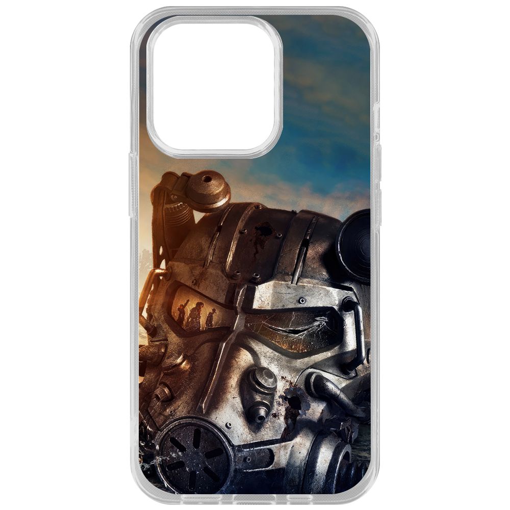 

Чехол-накладка Krutoff Clear Case Фоллаут (Fallout) - Шлем Т-60 для iPhone 14 Pro