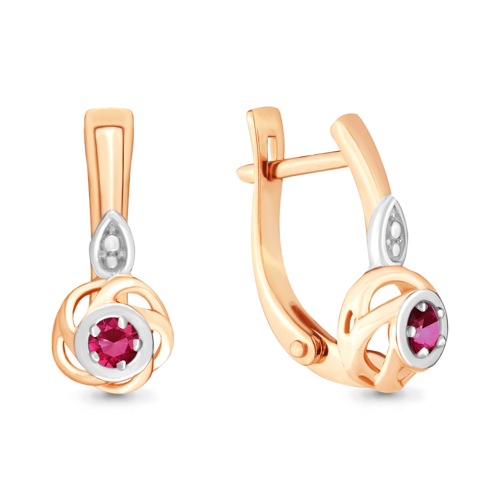 

Серьги из красного золота с рубином Aquamarine 942152к, 942152к_585_кз