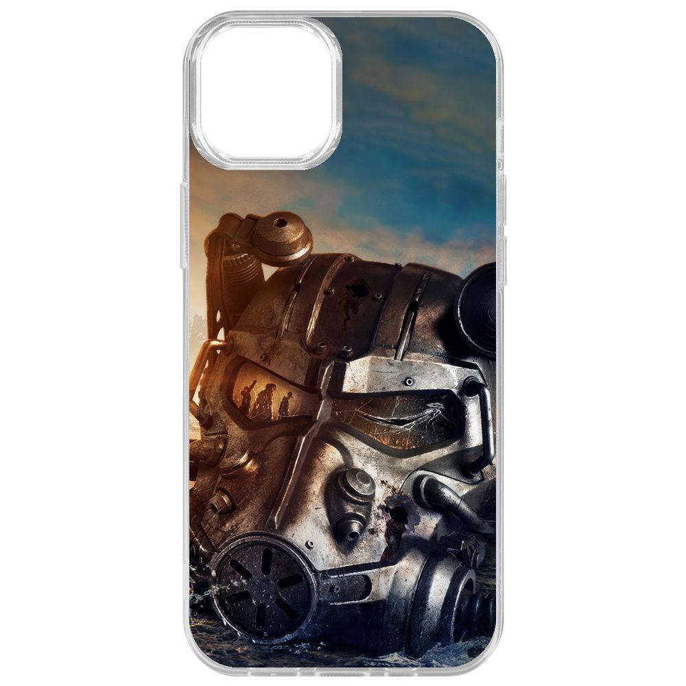 

Чехол-накладка Krutoff Clear Case Фоллаут (Fallout) - Шлем Т-60 для iPhone 15 Plus, Прозрачный