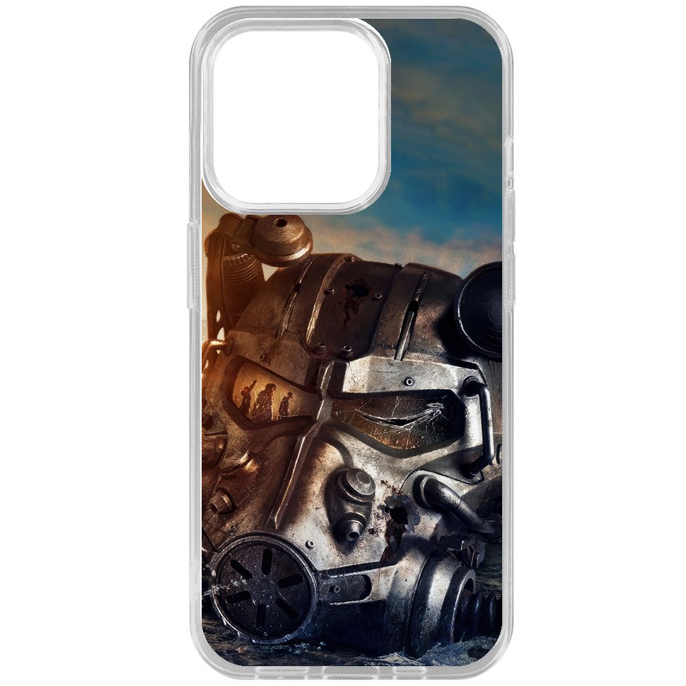 

Чехол-накладка Krutoff Clear Case Фоллаут (Fallout) - Шлем Т-60 для iPhone 15 Pro, Прозрачный