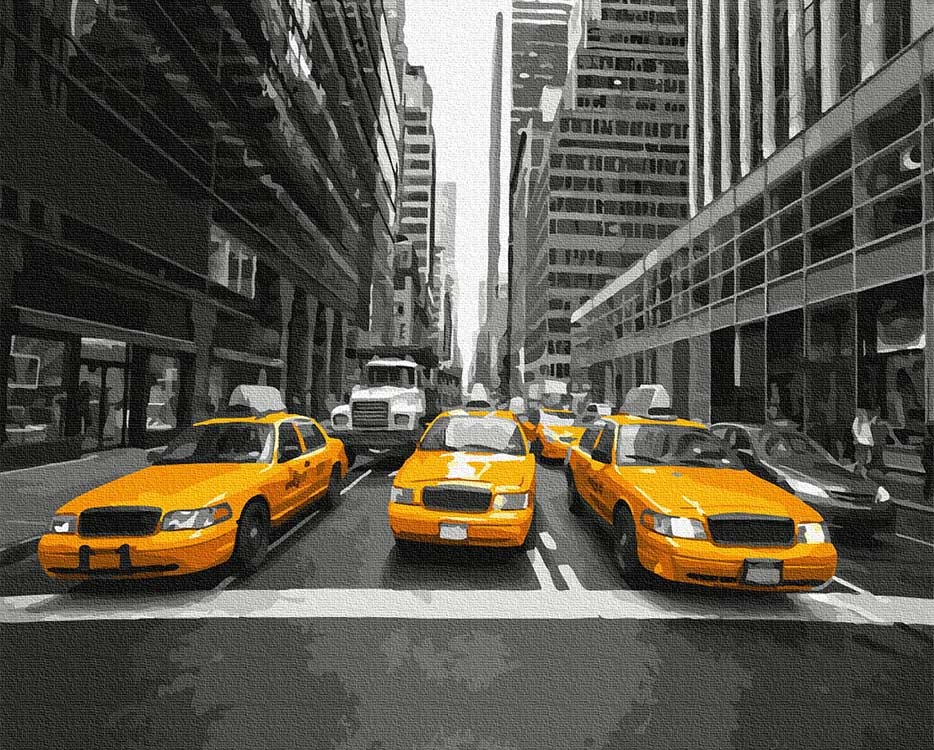 фото Картина по номерам molly «желтое такси нью-йорка» холст на подрамнике, 40х50 см