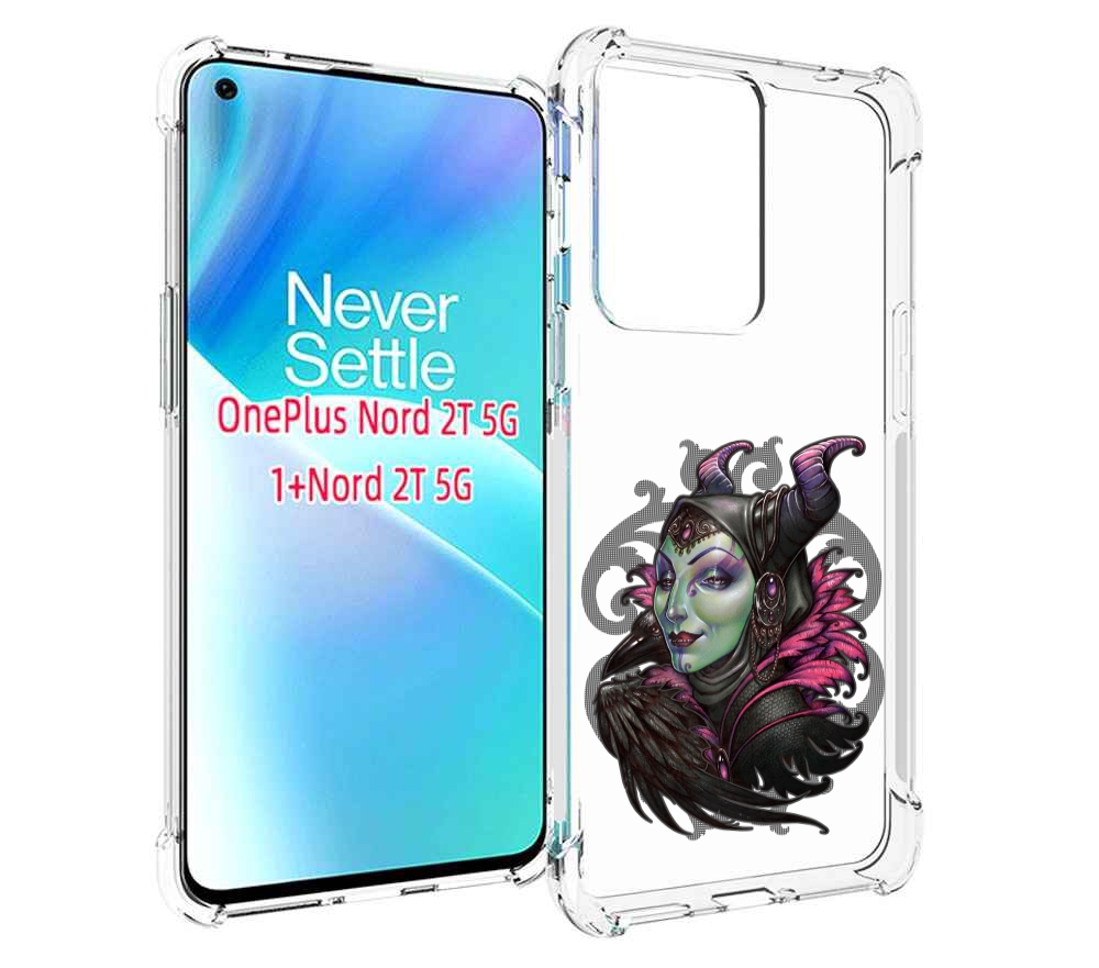 

Чехол MyPads зеленая девушка с вороном для OnePlus Nord 2T, Прозрачный, Tocco