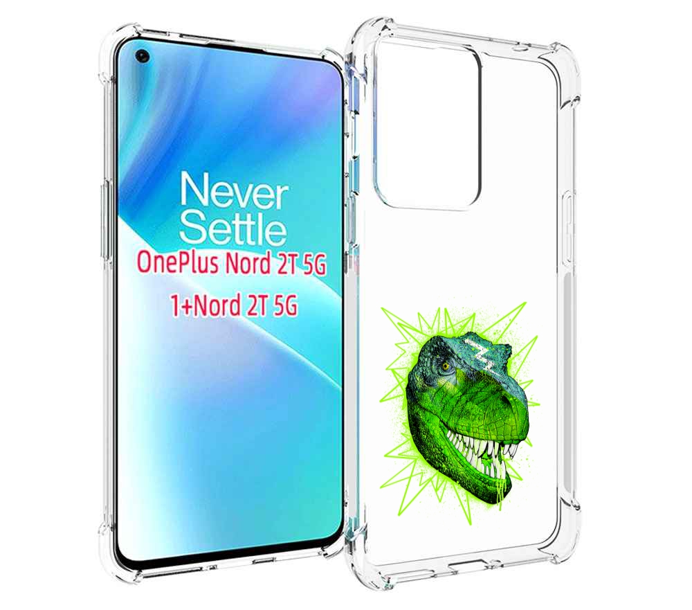 

Чехол MyPads зеленый динозавр для OnePlus Nord 2T, Прозрачный, Tocco