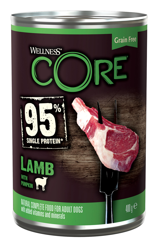 

Влажный корм для собак Wellness Core 95 с ягненком и тыквой, 400 г