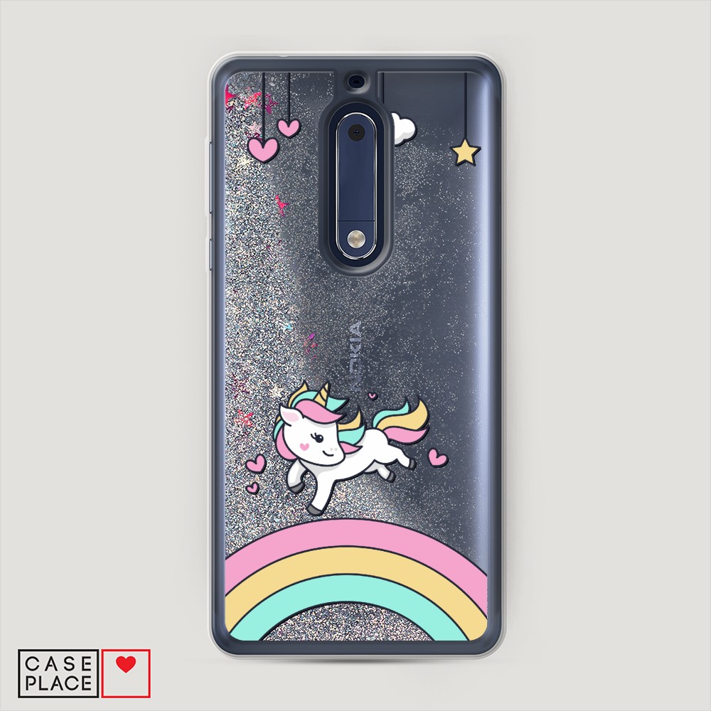 

Жидкий чехол с блестками "Звездный единорог" на Apple iPhone XS Max (10S Max)