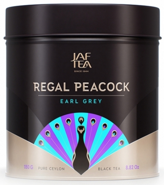 Чай чёрный Jaf Tea Regal Peacock Earl Grey листовой с ароматом бергамота, 180 г