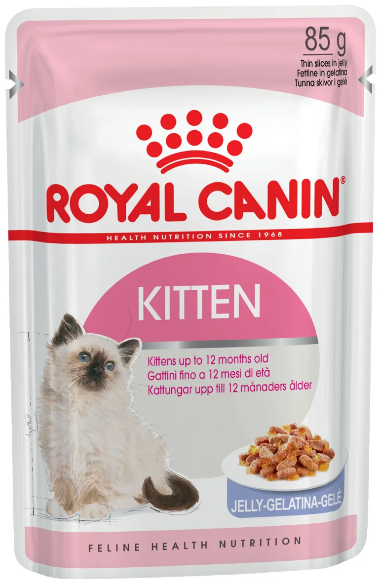 Влажный корм для котят Royal Canin Kitten Instinctive, мясо, кусочки в соусе, 85г