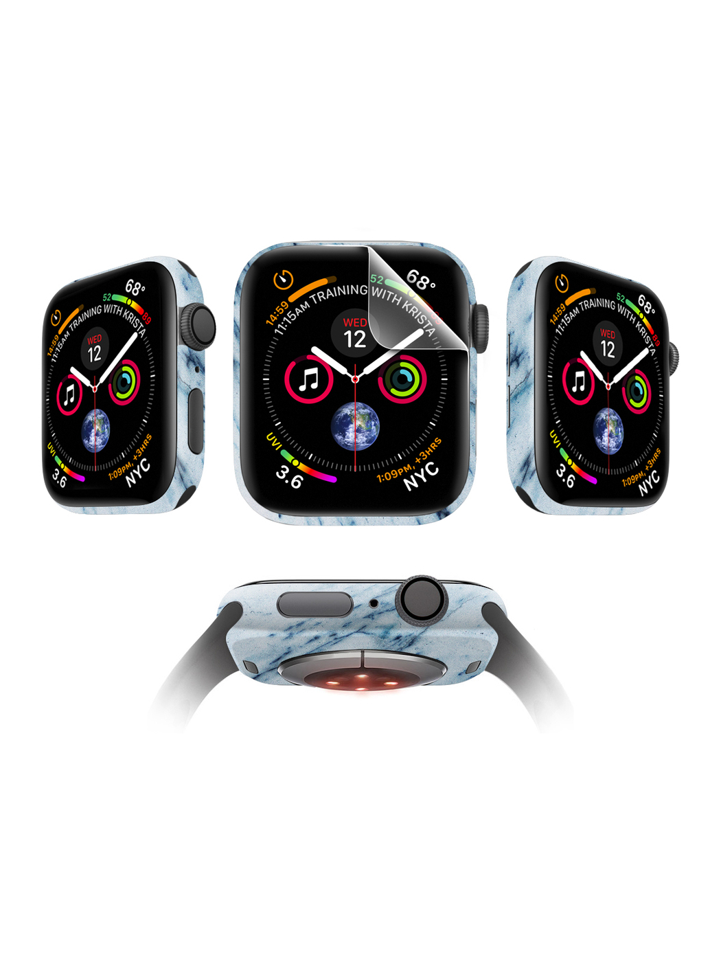 

Защитная пленка MOCOLL для Apple Watch 40mm Glossy (4шт) Камень белый Мрамор