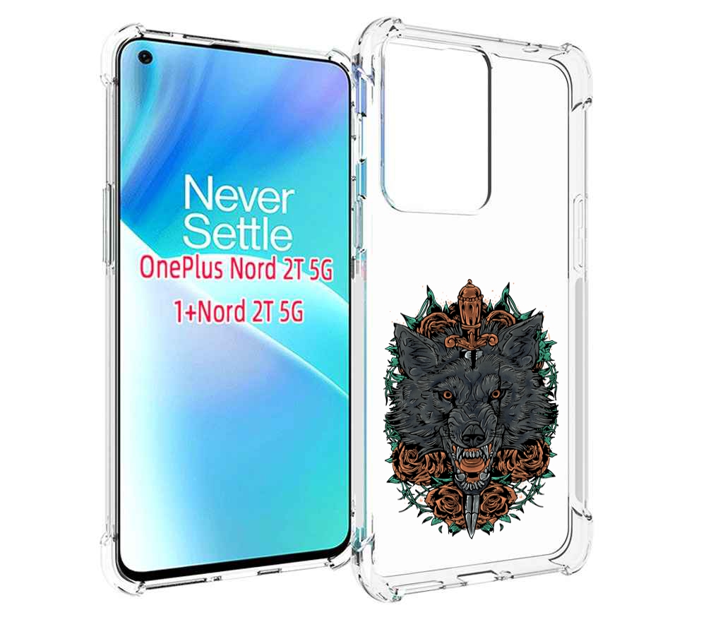 Чехол MyPads красивый злой волк для OnePlus Nord 2T