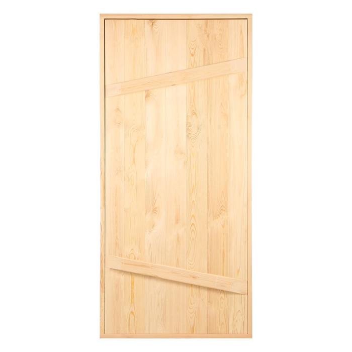 

Дверной блок для бани, 170x80см, из сосны, на клиньях, массив