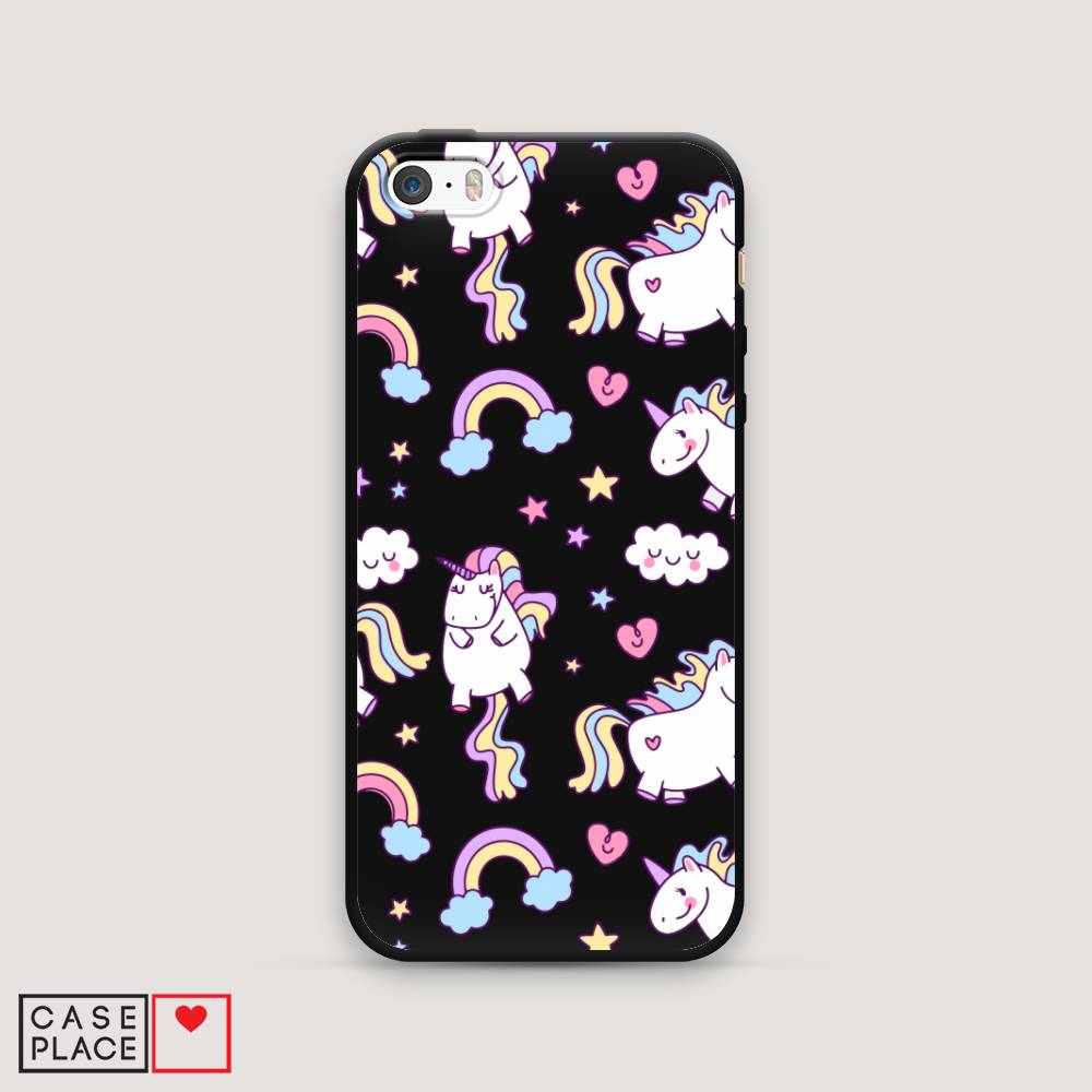 

Матовый силиконовый чехол "Sweet unicorns dreams" на Apple iPhone 5, Sweet unicorns dreams