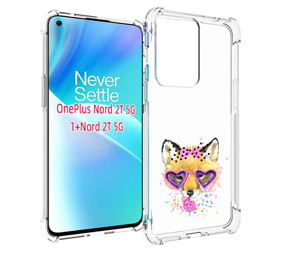 

Чехол MyPads лисенок с бантиком для OnePlus Nord 2T, Прозрачный, Tocco