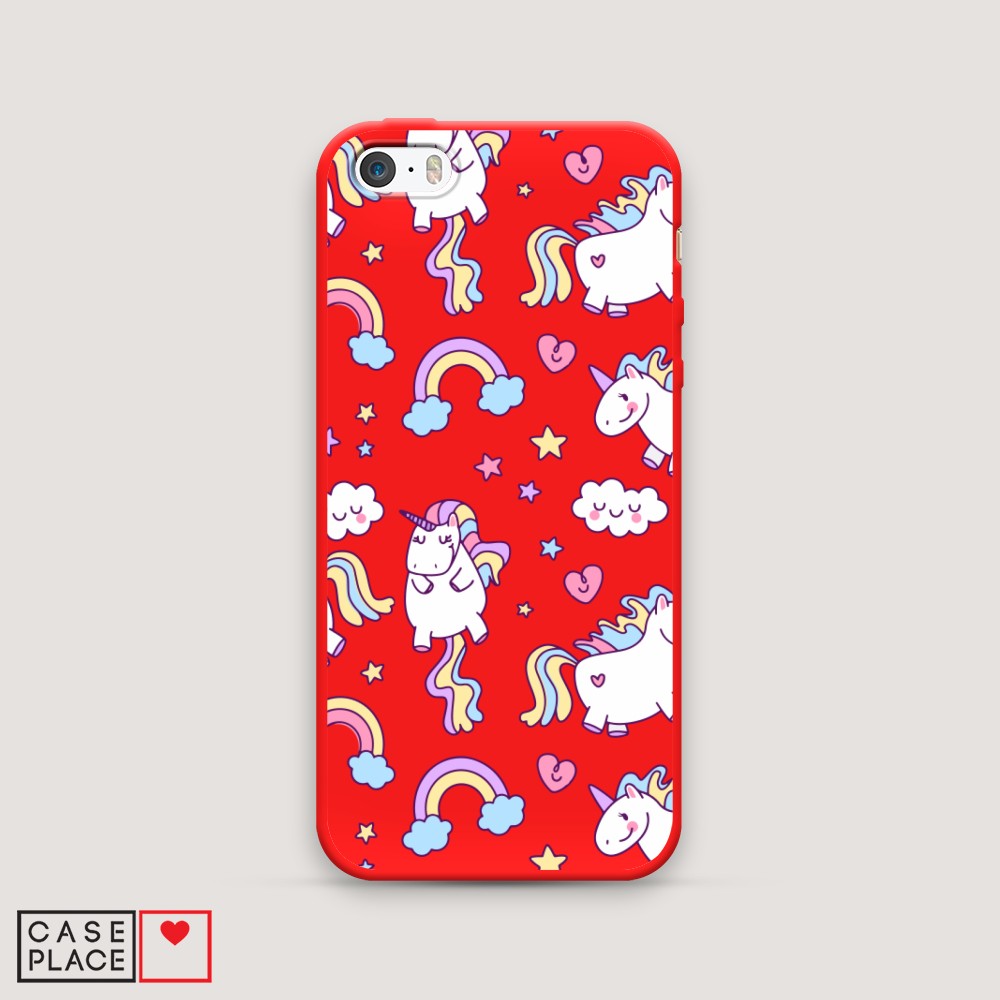 

Матовый силиконовый чехол "Sweet unicorns dreams" на Apple iPhone 5, Sweet unicorns dreams