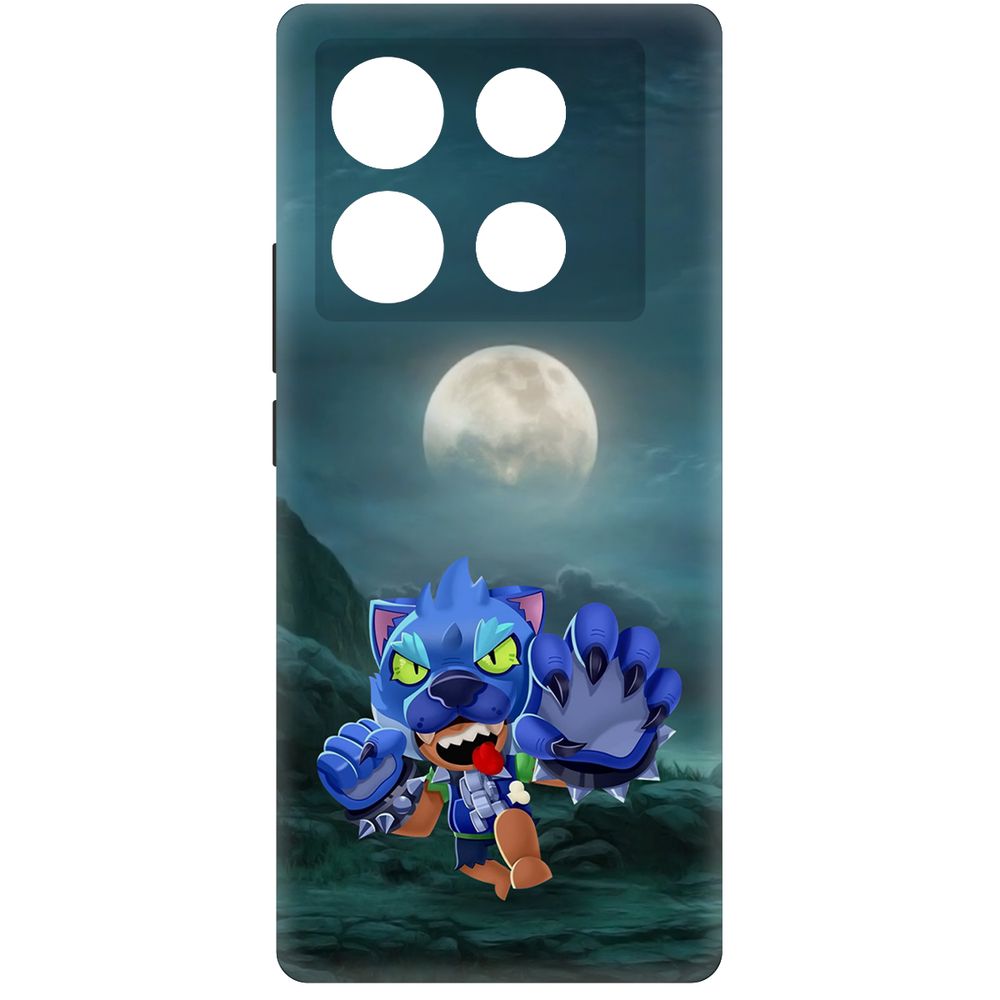 

Чехол-накладка Krutoff Soft Case Brawl Stars - Оборотень Леон для INFINIX Note 40 черный