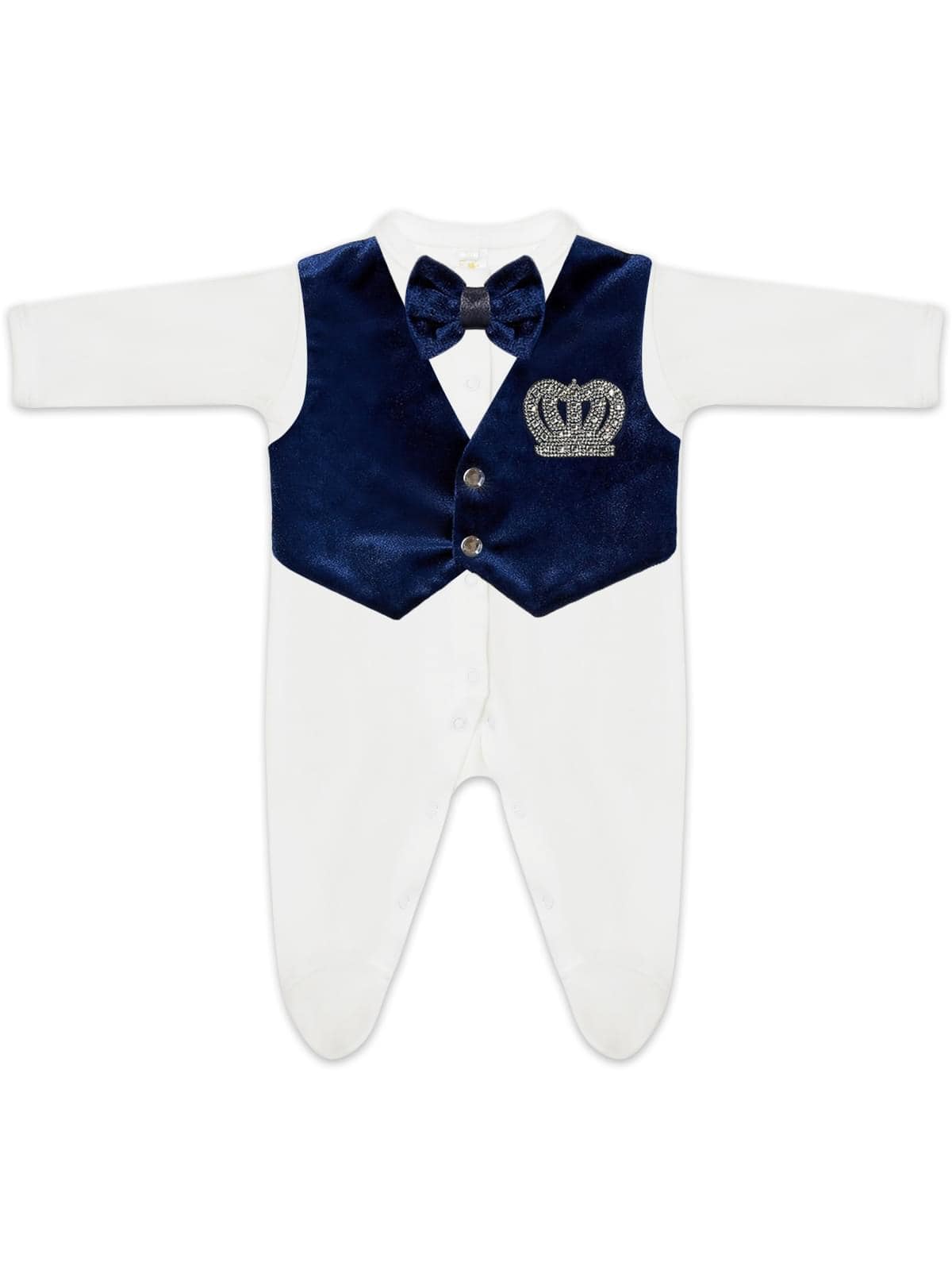 Комплект на выпискудетский детский Luxury Baby Принц, белый; синий, 56