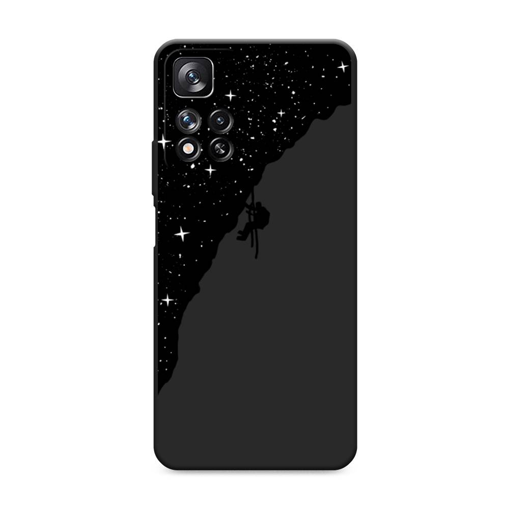 фото Матовый силиконовый чехол "скалолаз в космосе" на xiaomi redmi note 11 pro awog