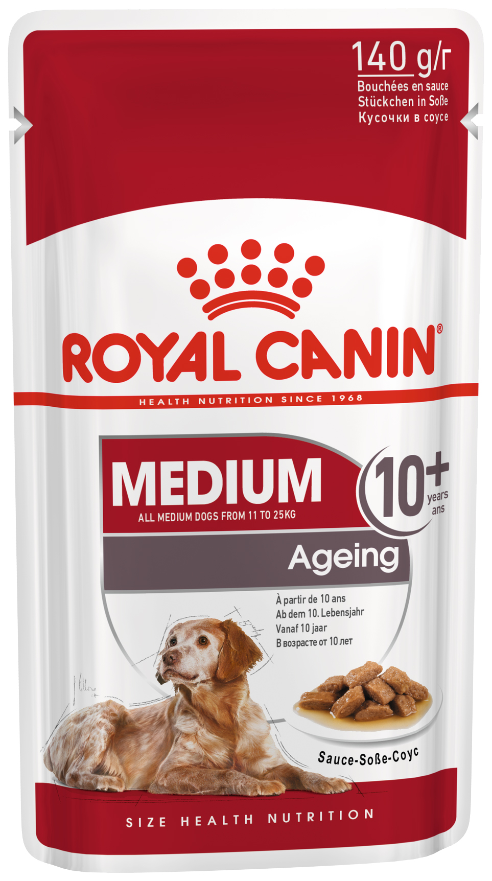

Влажный корм для собак Royal Canin Medium Ageing 10+, для пожилых средних пород, 140 г