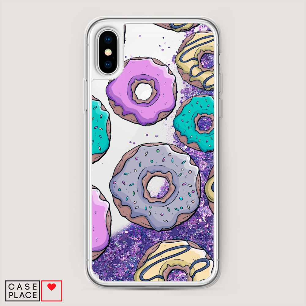

Чехол Awog на Apple iPhone XS Max / Айфон XS Max "Разноцветные пончики в глазури 2", Разноцветный, 11992-1
