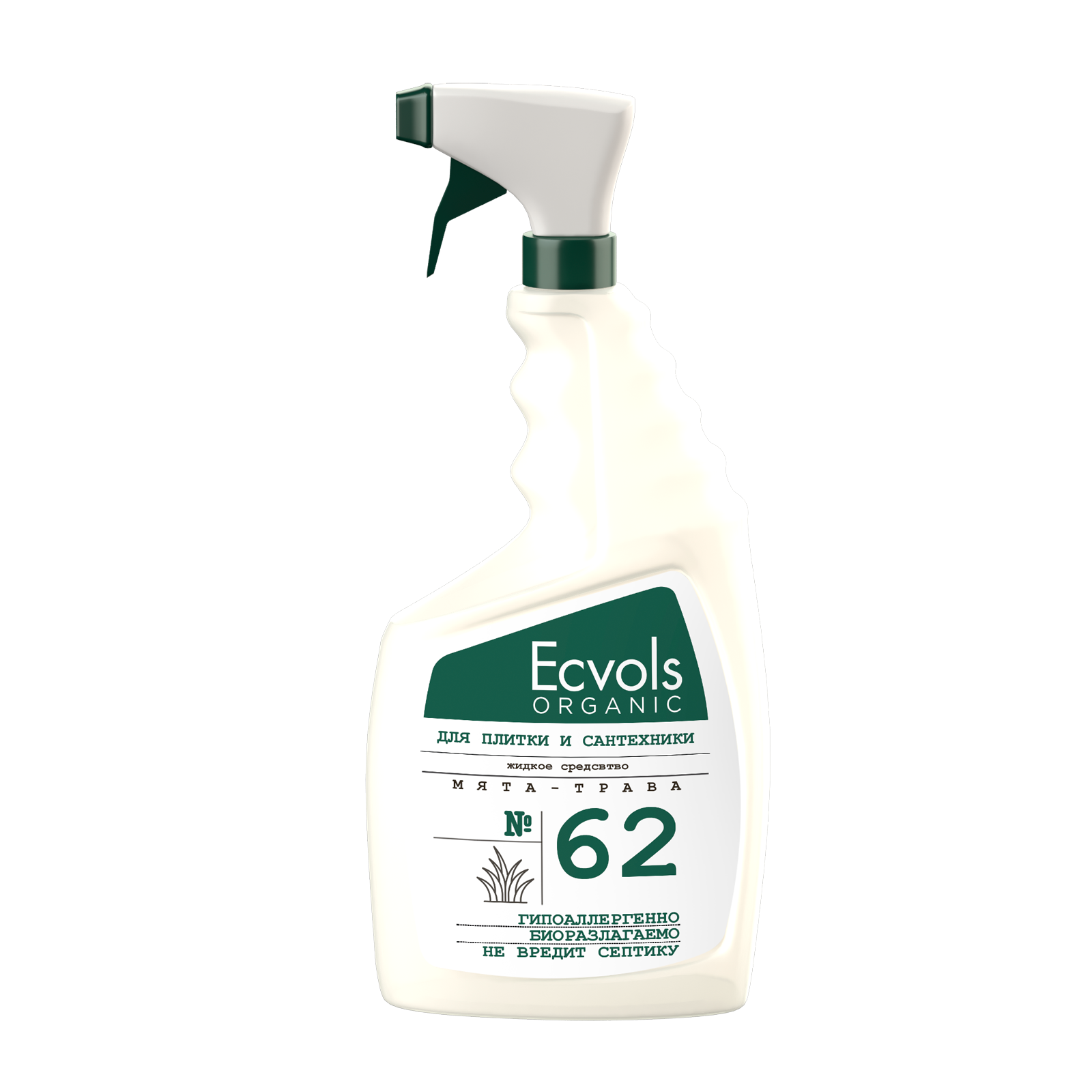 фото Жидкое средство для чистки сантехники ecvols №62 с эфирными маслами (мята-трава), 750 мл
