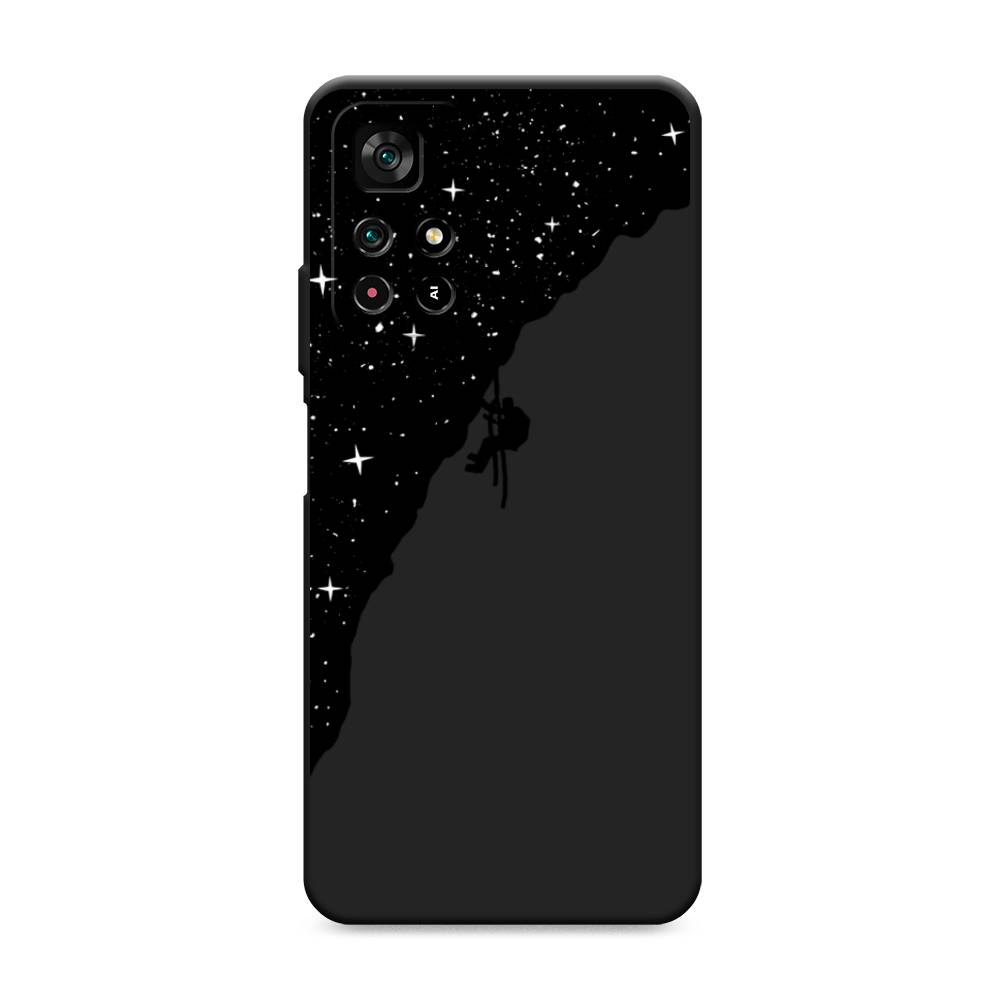 фото Матовый силиконовый чехол "скалолаз в космосе" на xiaomi redmi note 11t 5g awog