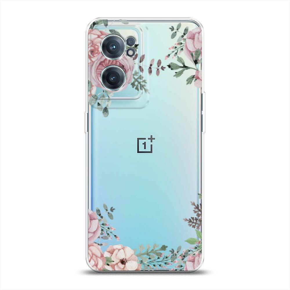

Чехол Awog на OnePlus Nord CE 2 5G / ВанПлас Nord CE 2 5G "Нежные розы акварель", Прозрачный;розовый;зеленый, 152650-8