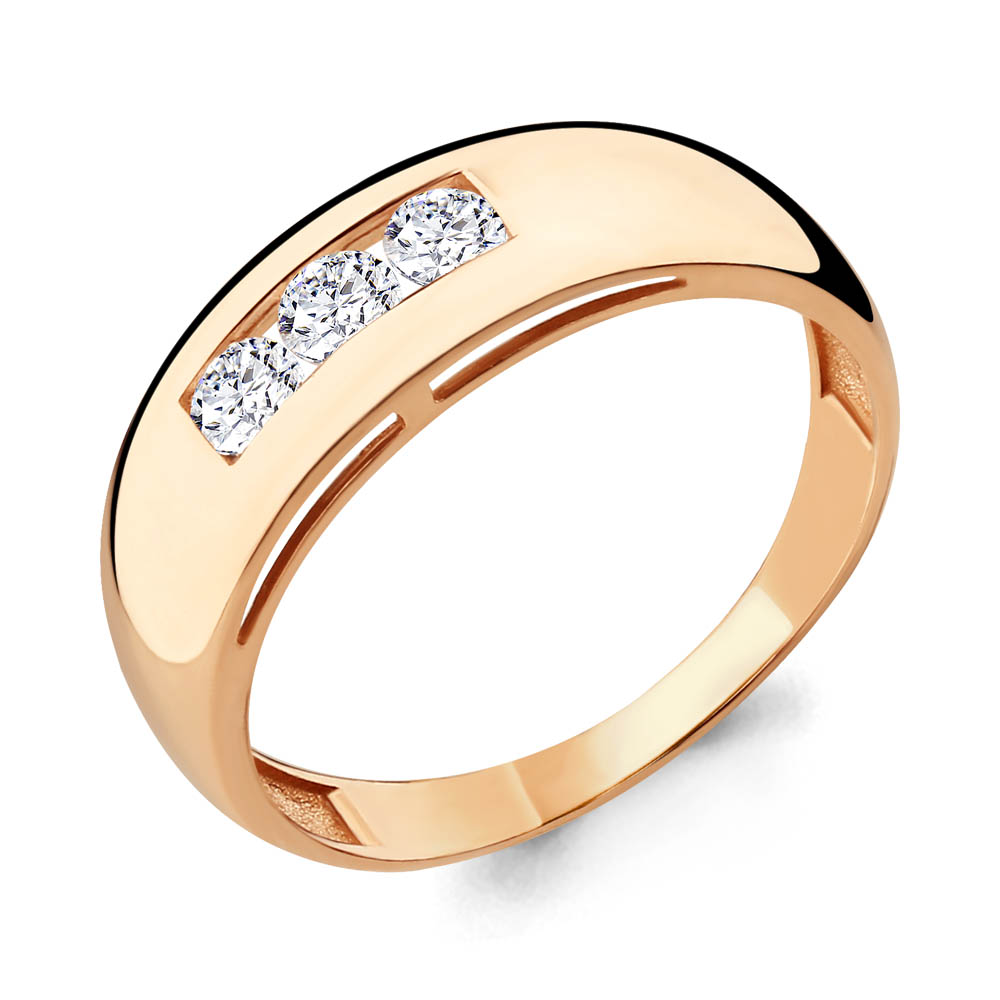 

Кольцо из красного золота с фианитом р., Aquamarine 68008, 68008_585_кз