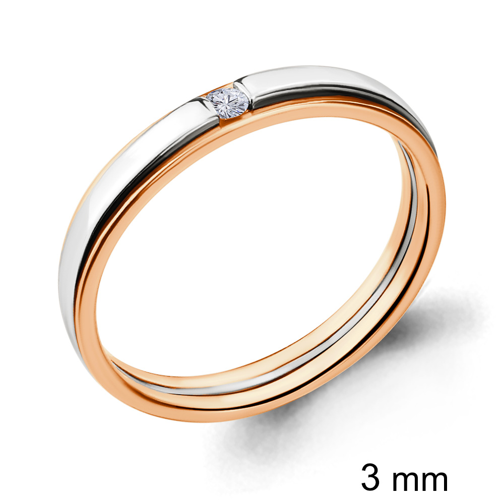 

Кольцо обручальное из красного золота с бриллиантом р., Aquamarine 961688к, 961688к_585_кз