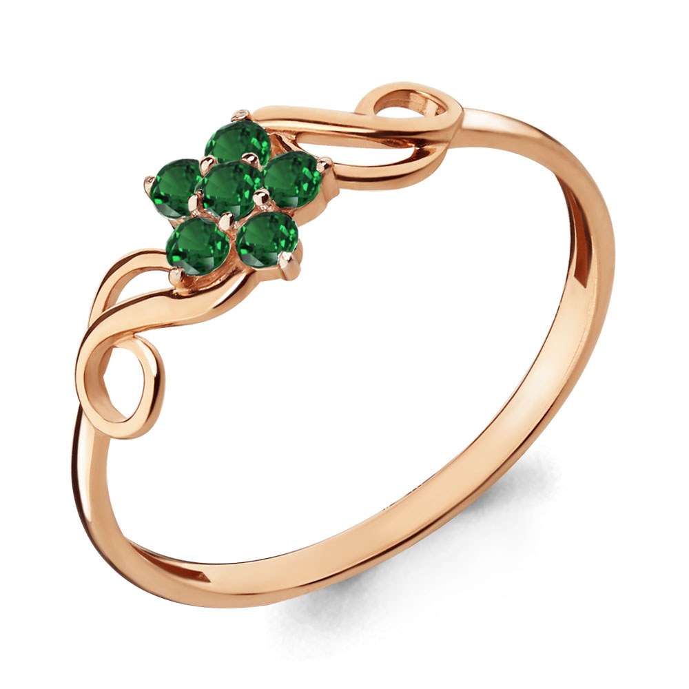 

Кольцо из серебра с изумрудом искусственным р., Aquamarine 68003Г, 68003Г_925_з