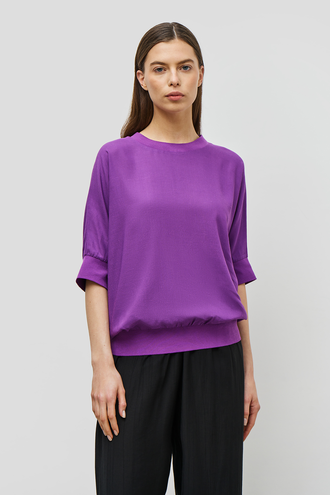 

Блуза женская Baon B1923027 фиолетовая 2XL, Фиолетовый, B1923027