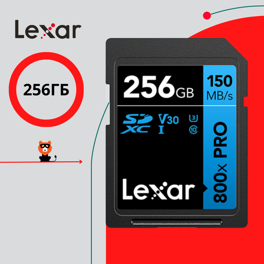 Карта памяти Lexar Professional SDXC 256GB 800x PRO