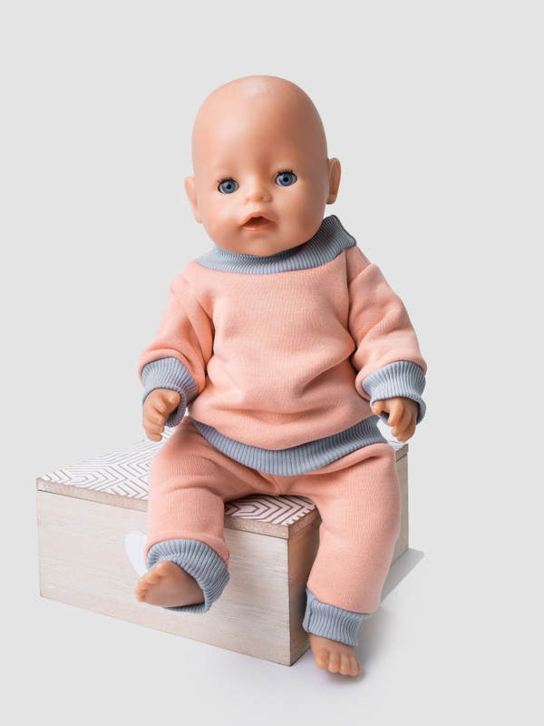 

Одежда для куклы Richline Baby Born 43 см, Х-355 Персиковый-серый, Х-355