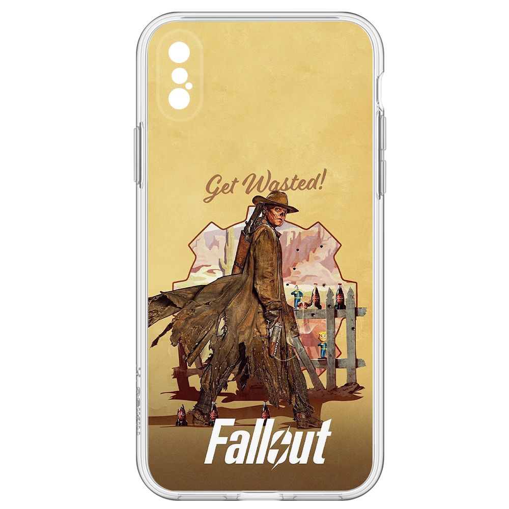

Чехол-накладка Krutoff Clear Case Фоллаут (Fallout) - Давай напьемся! для iPhone X, Прозрачный