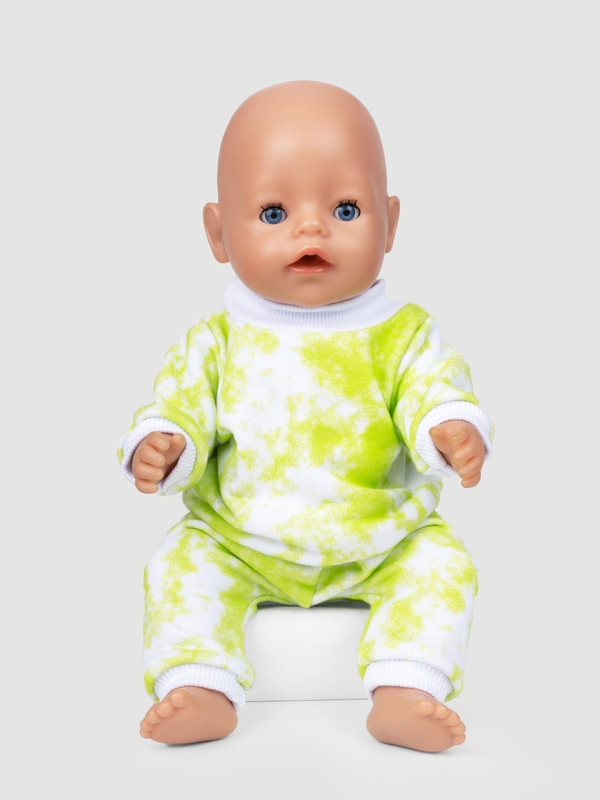 

Одежда для куклы Richline Baby Born 43 см, Х-355 Салатовый-белый, Х-355