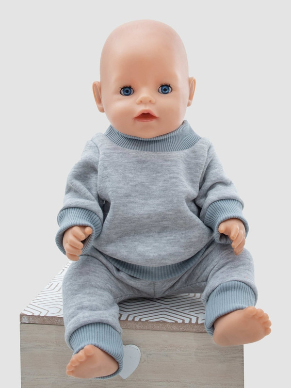 

Одежда для куклы Richline Baby Born 43 см, Х-355 Серый-меланж, Х-355