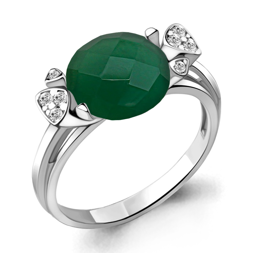 

Кольцо из серебра с агатом/фианитом р. Aquamarine 6925109А, 6925109А_925_р