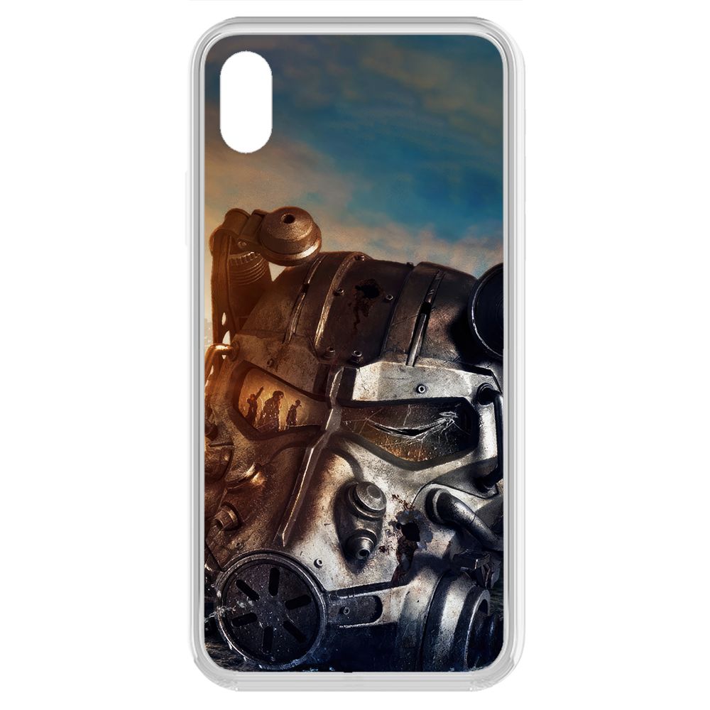 

Чехол-накладка Krutoff Clear Case Фоллаут (Fallout) - Шлем Т-60 для iPhone XR, Прозрачный