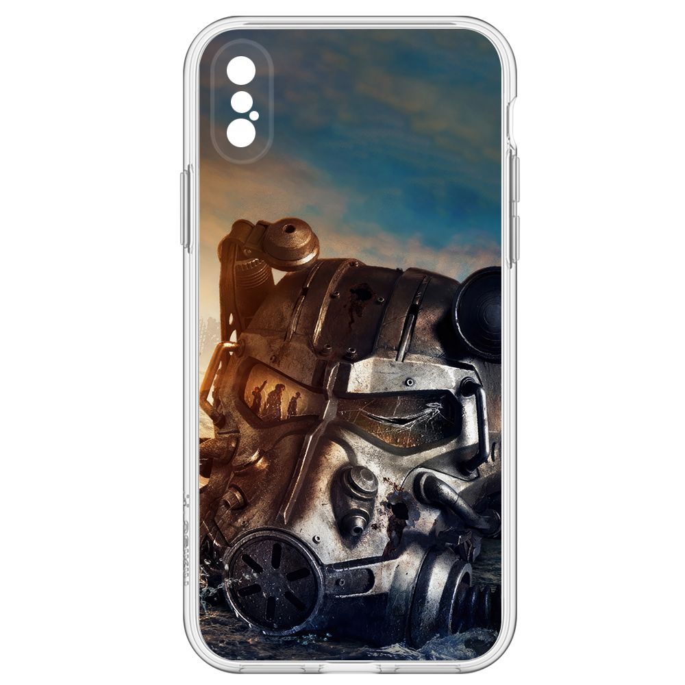 

Чехол-накладка Krutoff Clear Case Фоллаут (Fallout) - Шлем Т-60 для iPhone XS, Прозрачный