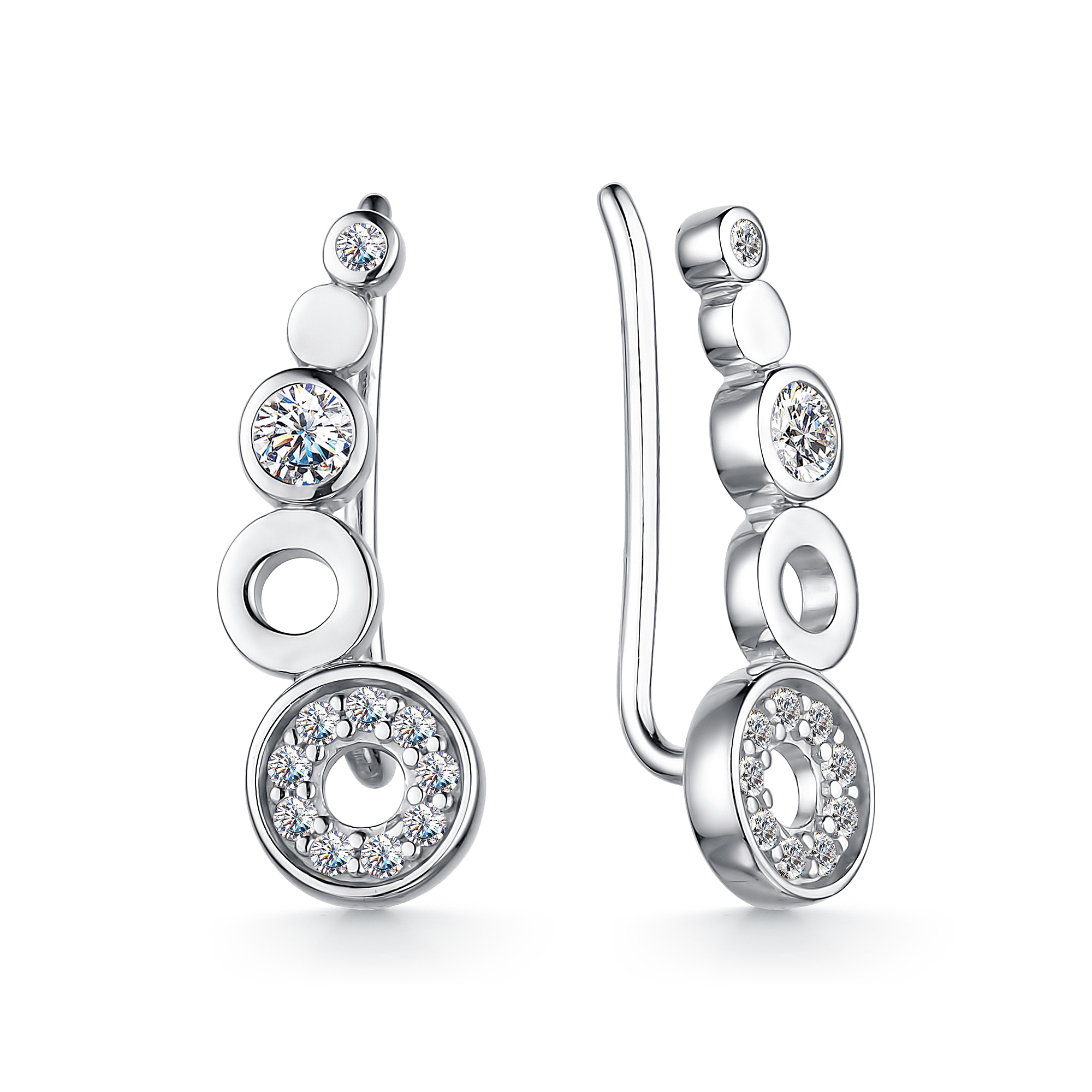 

Серьги из серебра с фианитом АЛЬКОР 02-2654/00КЦ-00, 02-2654/00КЦ-00
