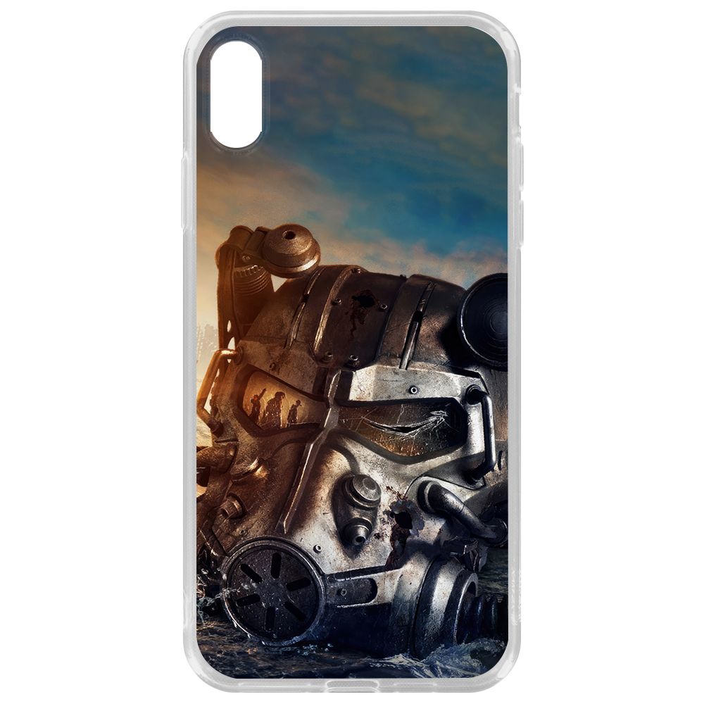 

Чехол-накладка Krutoff Clear Case Фоллаут (Fallout) - Шлем Т-60 для iPhone XS Max, Прозрачный