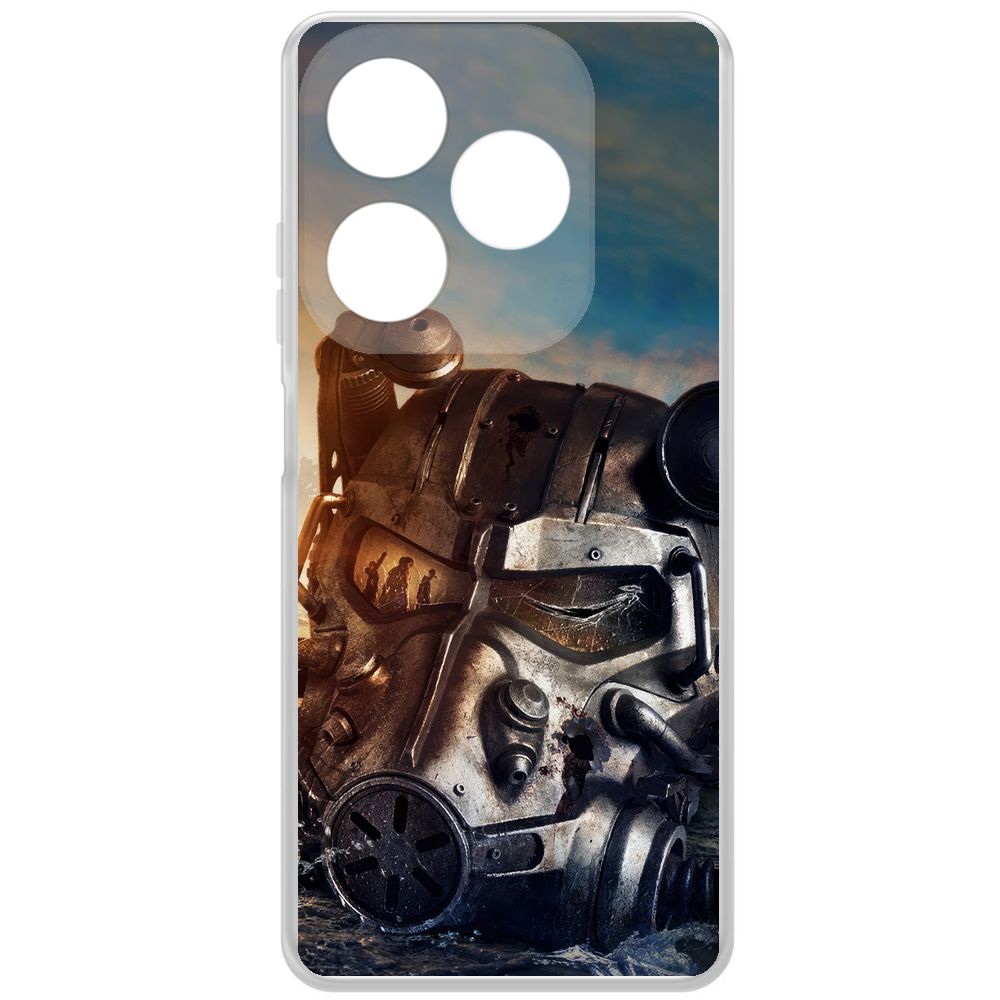 

Чехол-накладка Krutoff Clear Case Фоллаут (Fallout) - Шлем Т-60 для ITEL P55