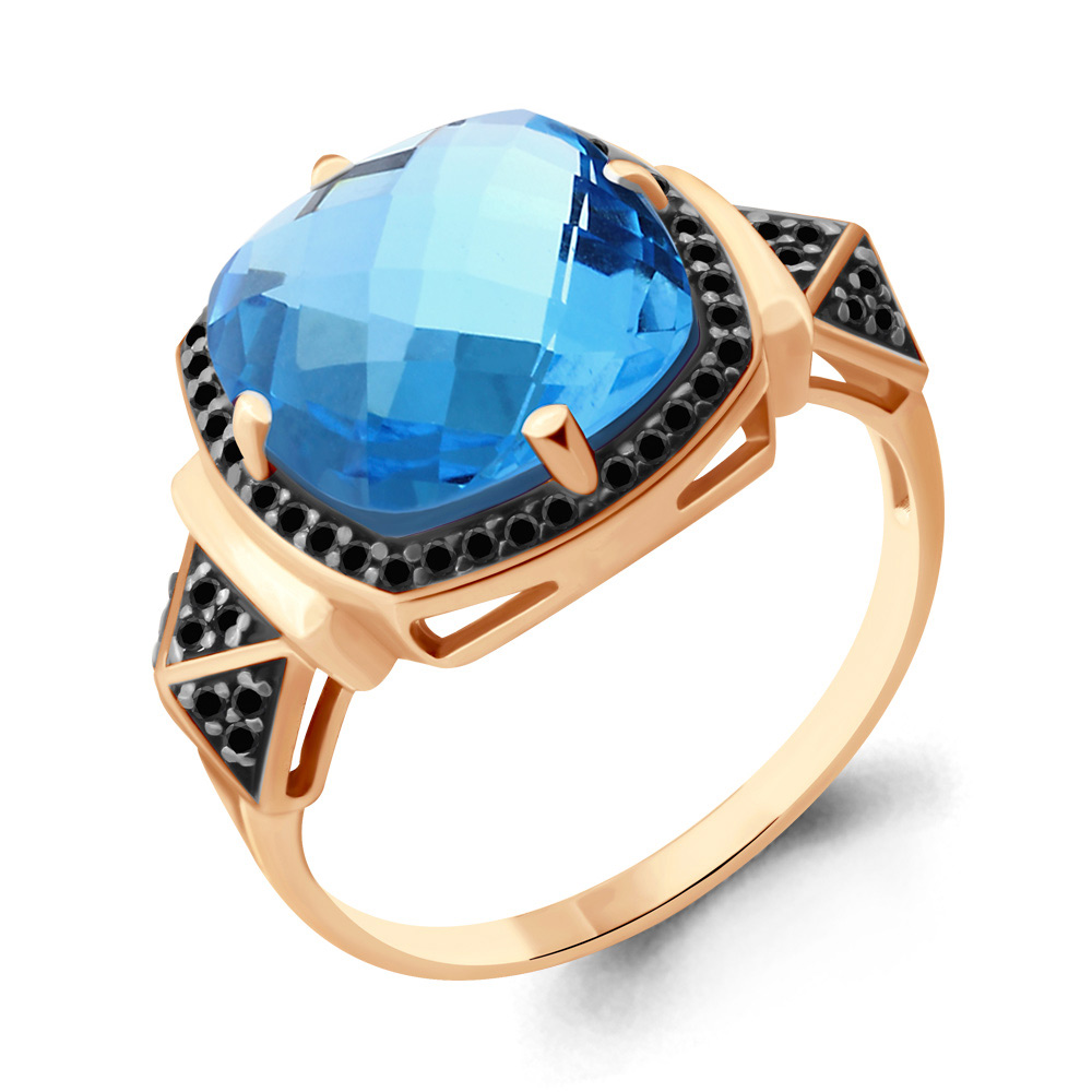 

Кольцо из серебра с топазом искусственным/нанокристаллом р. Aquamarine 6902392Ч, 6902392Ч_925_з