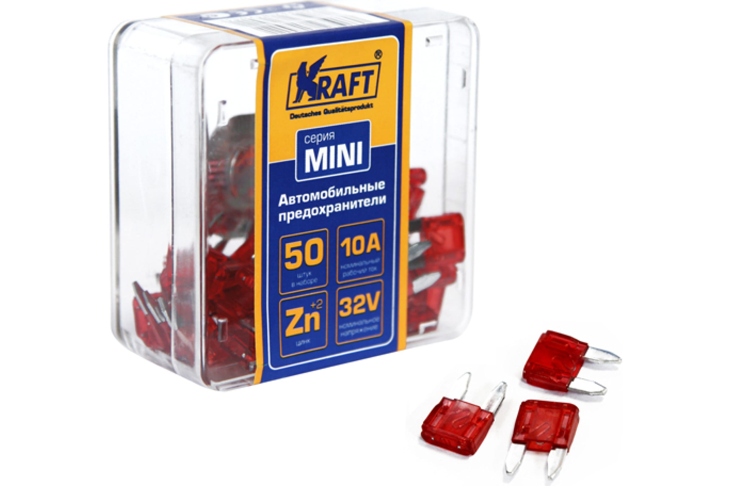

KRAFT Набор предохранителей 10А MINI 50шт пласт кор KT 870011