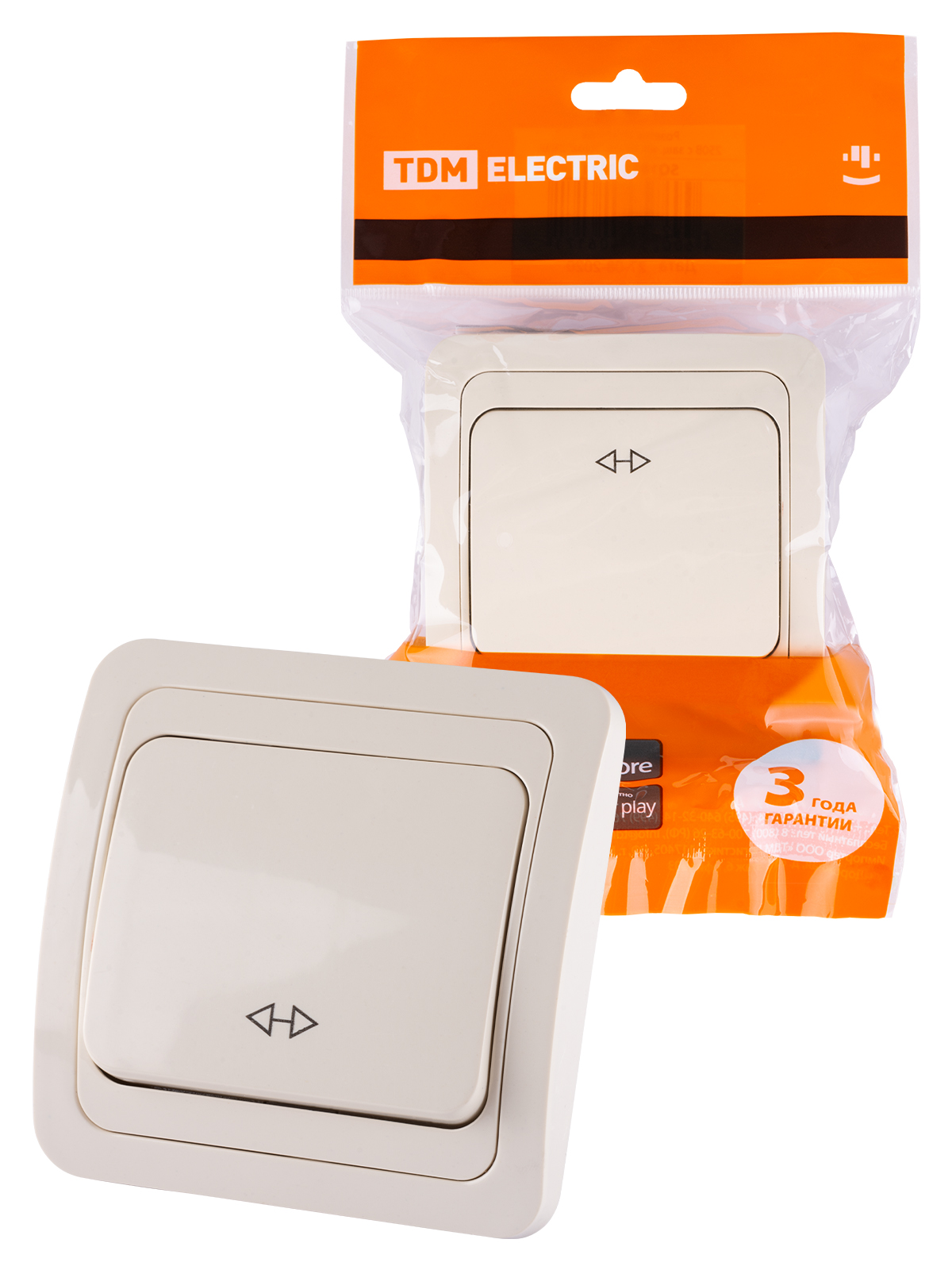 

Перекрестный выключатель TDM ELECTRIC SQ1804-0141, Бежевый, Валдай-5