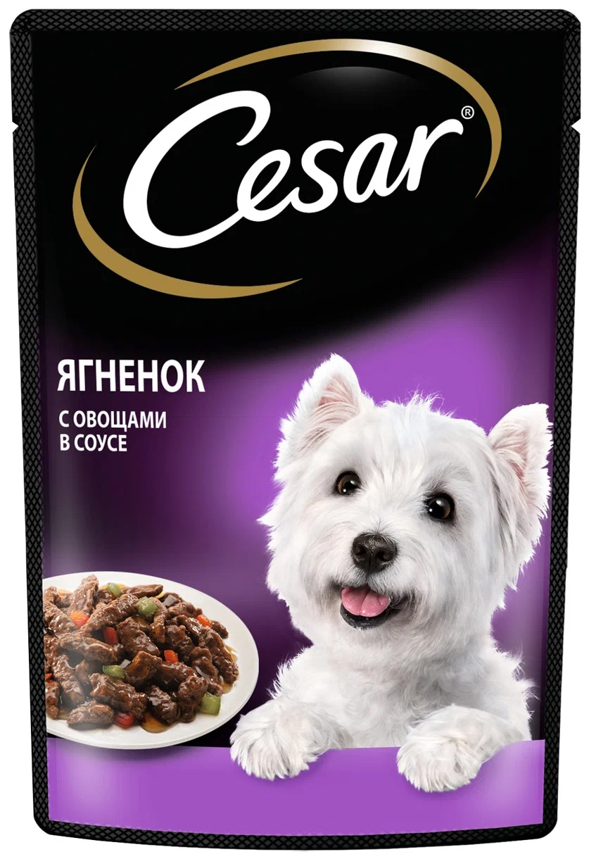 Влажный корм для собак Cesar с ягненком и овощами, 85 г