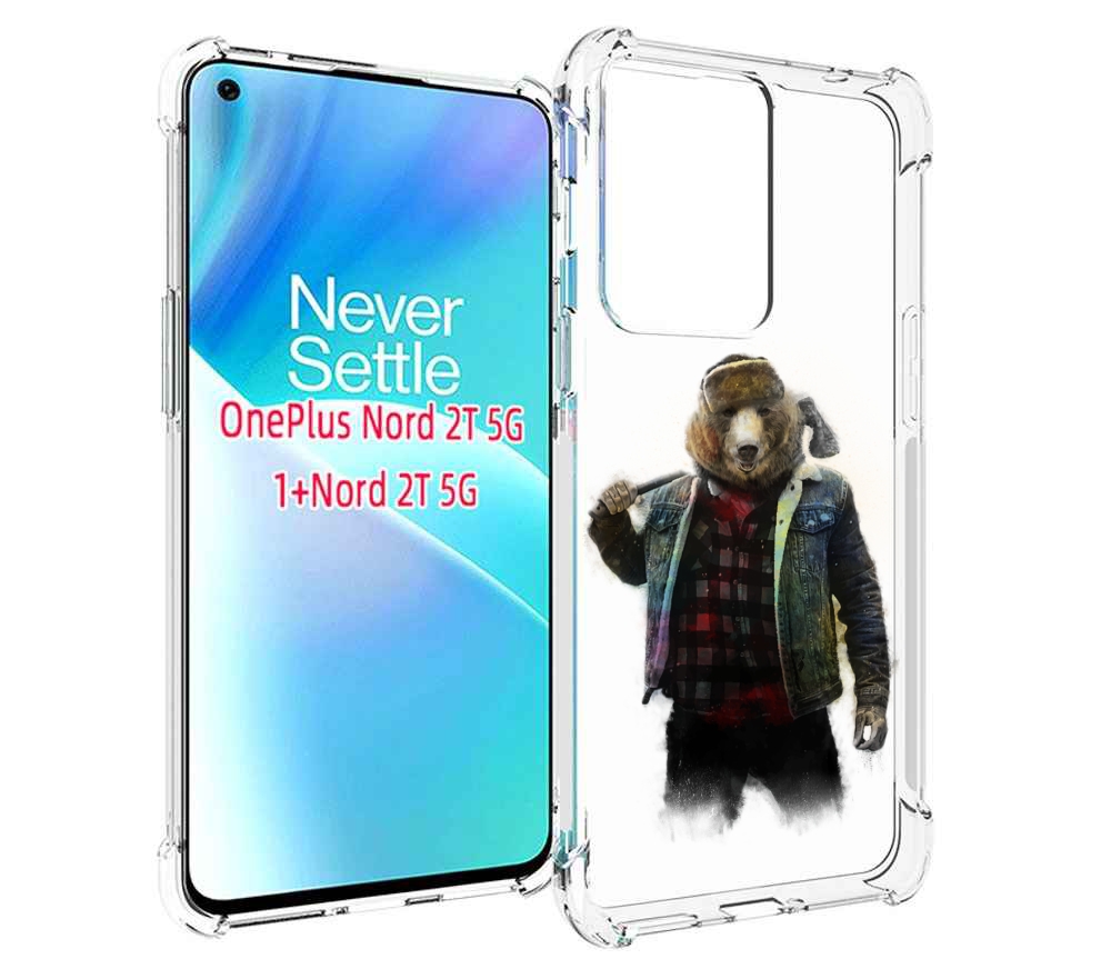 

Чехол MyPads медведь с топором для OnePlus Nord 2T, Прозрачный, Tocco