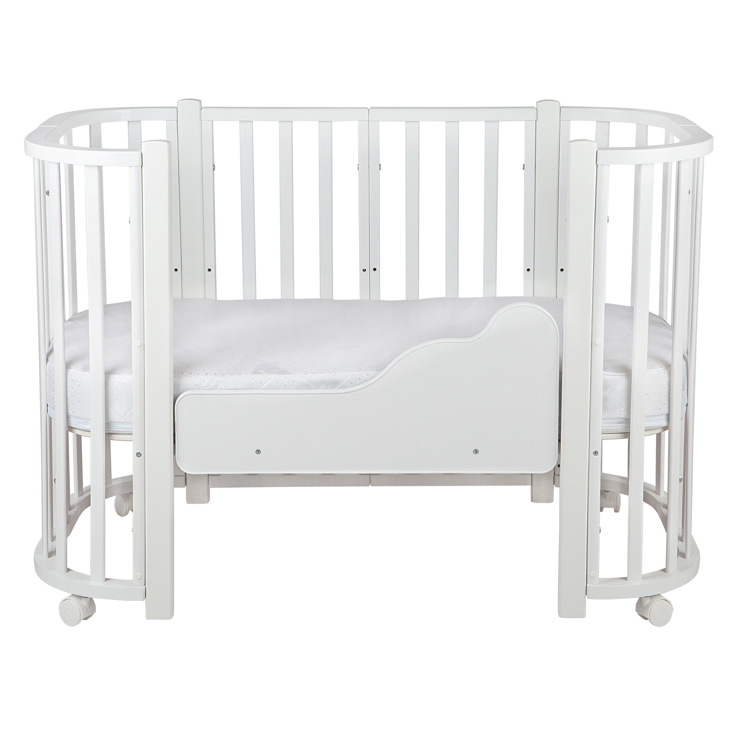 Кровать детская трансформер Indigo Baby Lux 3в1, белый кроватка трансформер indigo baby sleep 7в1 массив березы белый слоник