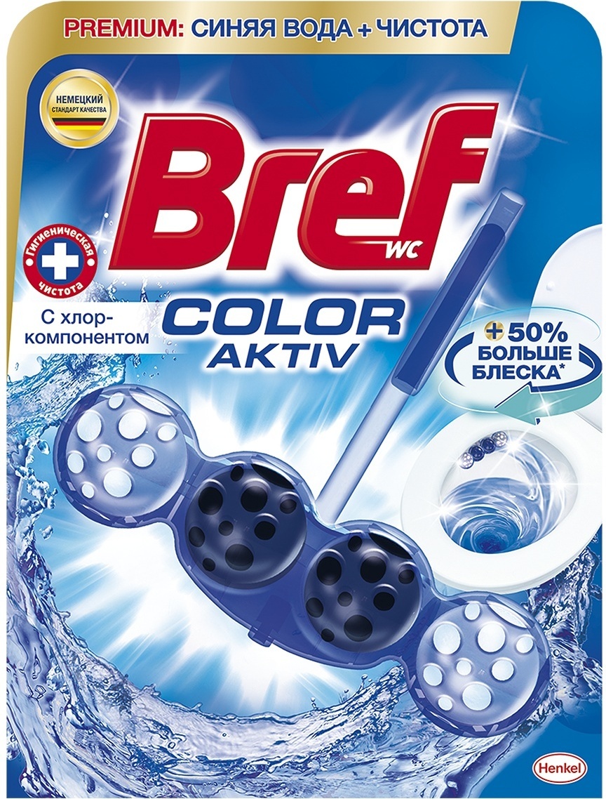 фото Блок bref color с хлор-компонентом для унитаза 50 г х 4 шт