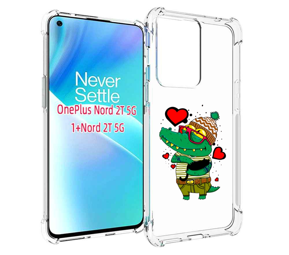 

Чехол MyPads Влюбленный крокодил для OnePlus Nord 2T, Прозрачный, Tocco